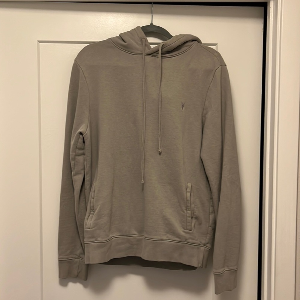 All Saints Tan/Gray Medium Hoodie